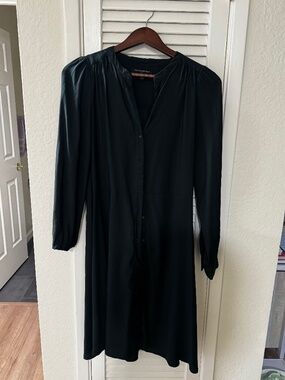 Banana Republic Green Black Long Sleeve Shirt dress